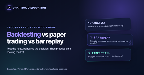 Backtesting vs Paper Trading vs Bar Replay: What Each Trains